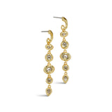 Asterales CZ Linked Hoop Drop Earring 14k Gold Plated, Cubic Zirconia
