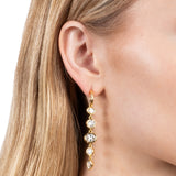 Asterales CZ Linked Hoop Drop Earrings