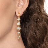 Asterales CZ Linked Hoop Drop Earrings
