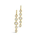 Asterales CZ Linked Hoop Drop Earring 14k Gold Plated, Cubic Zirconia
