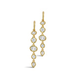 Asterales CZ Linked Hoop Drop Earring 14k Gold Plated, Cubic Zirconia