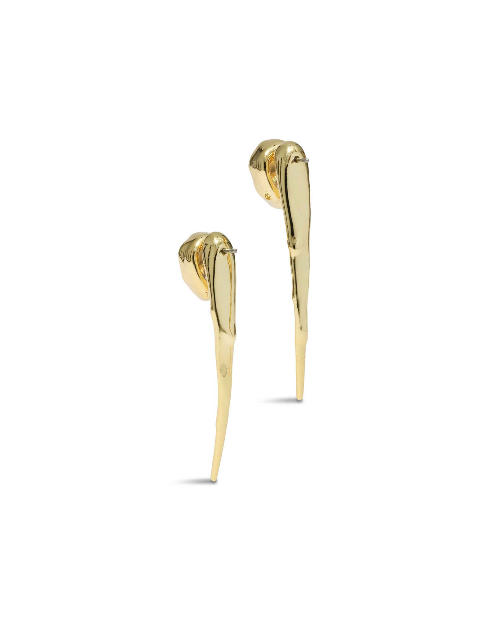Asterales CZ Spear Front Back Earring 14k Gold Plated, Cubic Zirconia