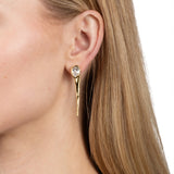 Asterales CZ Spear Front Back Earrings
