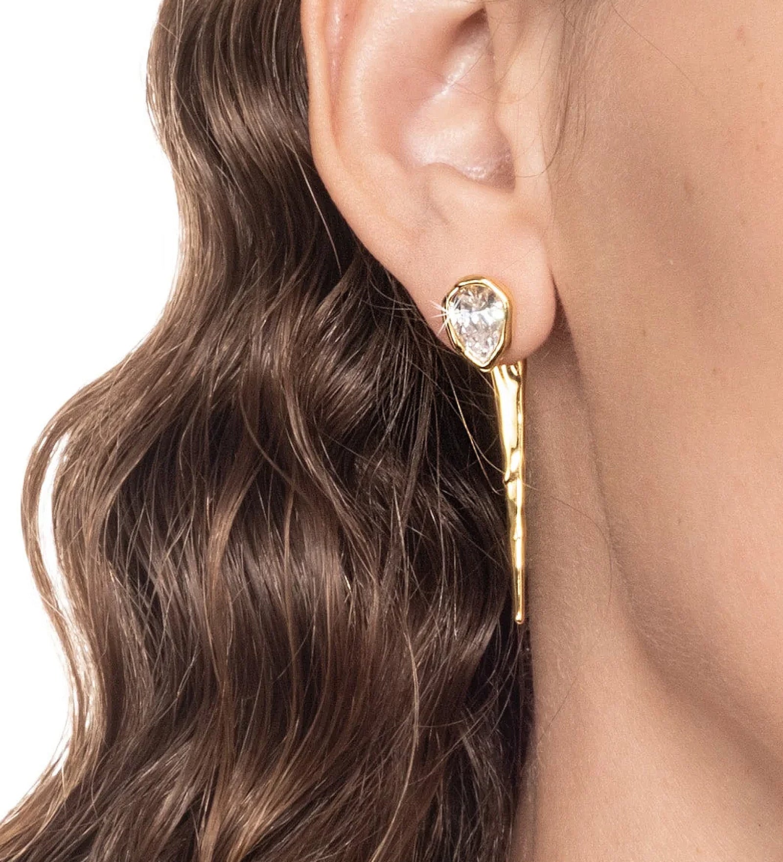 Alexis Bittar-Asterales CZ Spear Front Back Earrings-Earrings-Blue Ruby Jewellery-Vancouver Canada