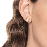 Asterales CZ Spear Front Back Earrings