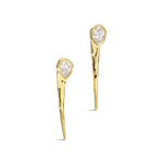 Asterales CZ Spear Front Back Earring 14k Gold Plated, Cubic Zirconia