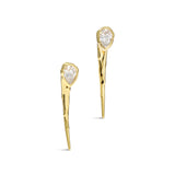 Asterales CZ Spear Front Back Earring 14k Gold Plated, Cubic Zirconia