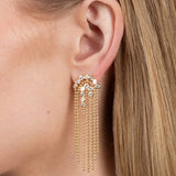 Asterales Bubble Fringe Chandelier Earrings