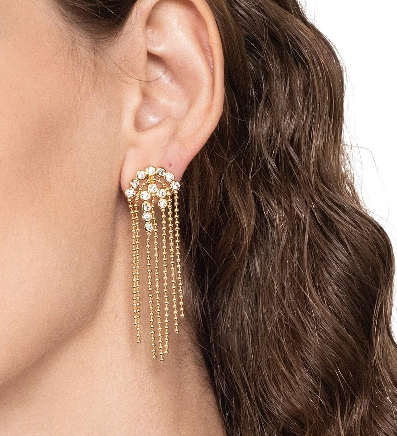 Alexis Bittar-Asterales Bubble Fringe Chandelier Earrings-Earrings-Blue Ruby Jewellery-Vancouver Canada