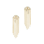 Asterales Bubble Fringe Chandelier Earring 14k Gold Plated, Cubic Zirconia