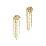 Asterales Bubble Fringe Chandelier Earring 14k Gold Plated, Cubic Zirconia
