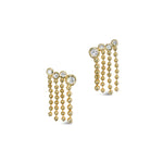 Asterales Bubble Fringe Ear Climber 14k Gold Plated, Cubic Zirconia