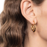 Molten Gold Spiral Hoop Earrings | Small