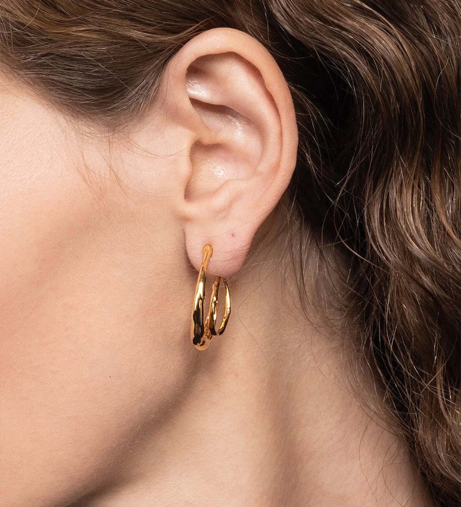 Alexis Bittar-Molten Gold Spiral Hoop Earrings | Small-Earrings-Blue Ruby Jewellery-Vancouver Canada