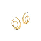 Molten Gold Spiral Hoop Earrings | Small