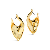 Molten Gold Shield Post Earring 14k Gold Plated