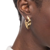 Molten Gold Shield Post Earrings