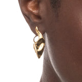 Molten Gold Shield Post Earrings