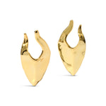 Molten Gold Shield Post Earring 14k Gold Plated