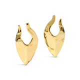 Molten Gold Shield Post Earring 14k Gold Plated