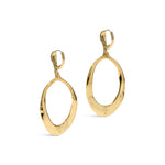 Molten Gold Oval Link Leverback Earring 14k Gold Plated