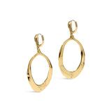Molten Gold Oval Link Leverback Earring 14k Gold Plated