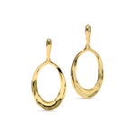 Molten Gold Oval Link Leverback Earring 14k Gold Plated