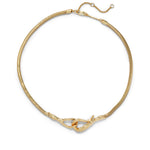 Molten Gold Hook Choker Necklace 14k Gold Plated