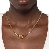 Molten Gold Snake Chain Hook Necklace