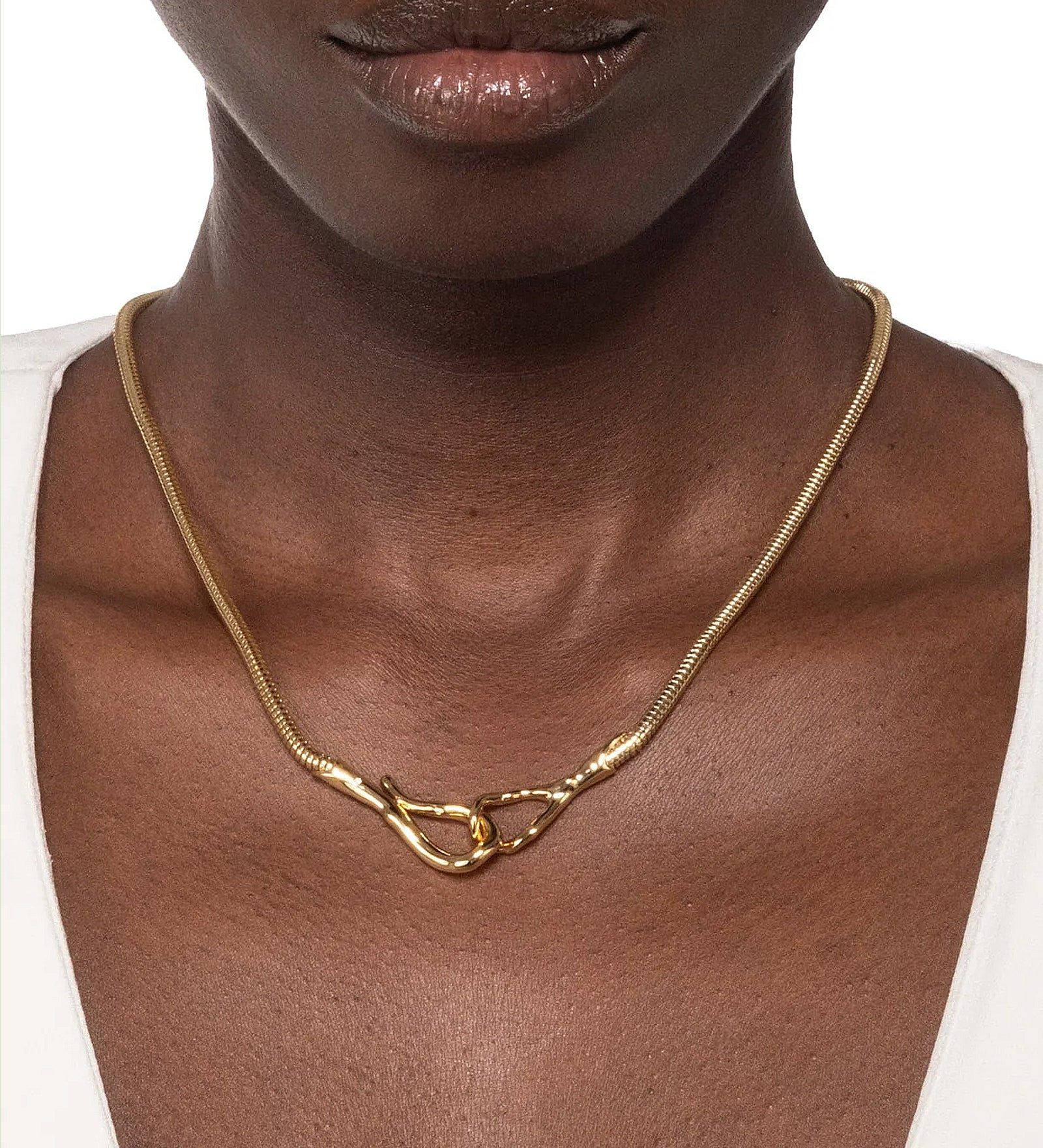 Alexis Bittar-Molten Gold Snake Chain Hook Necklace-Necklaces-Blue Ruby Jewellery-Vancouver Canada