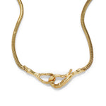 Molten Gold Hook Choker Necklace 14k Gold Plated