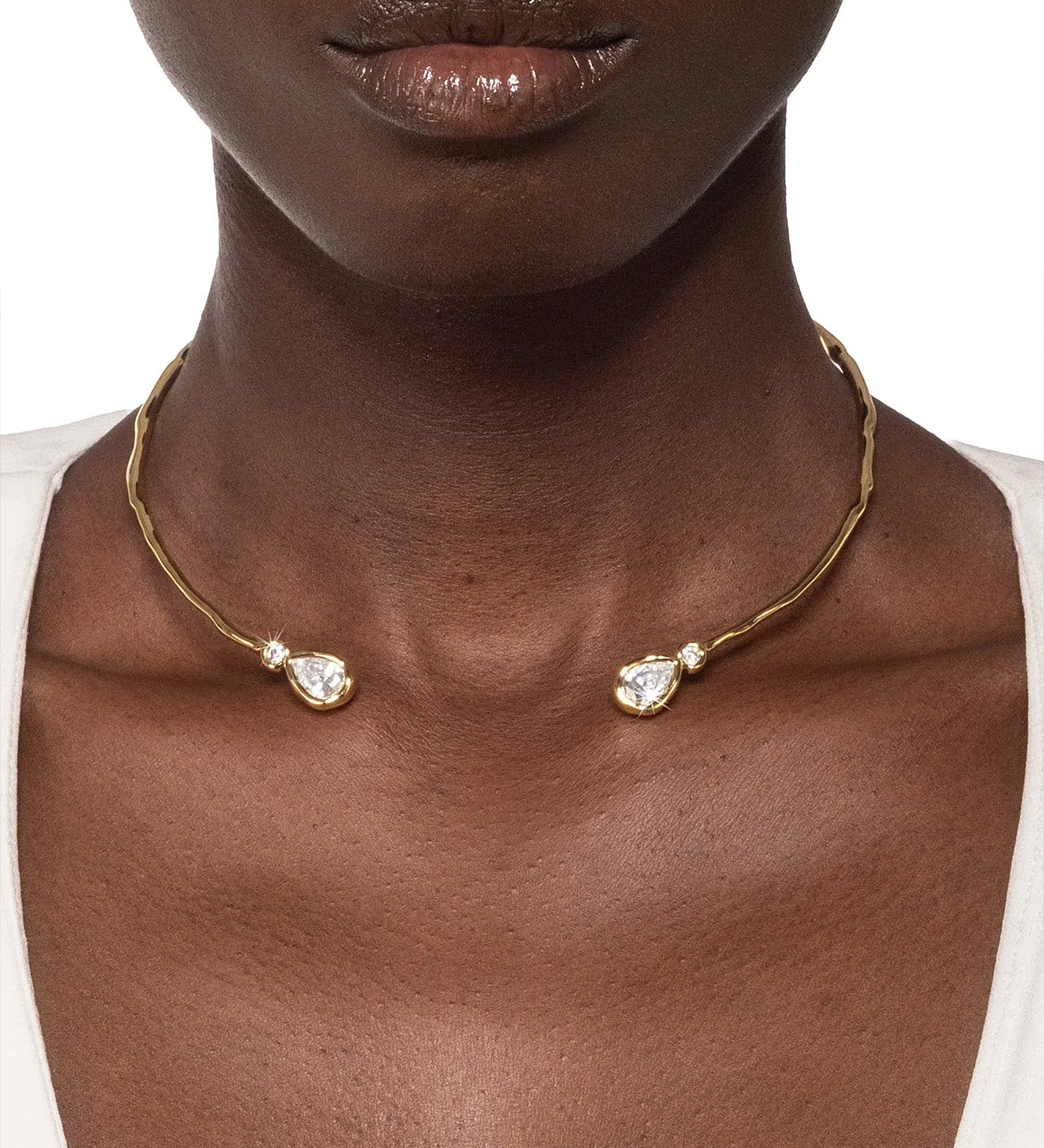 Alexis Bittar-Asterales Gold Crystal Capped Skinny Collar Necklace-Necklaces-Blue Ruby Jewellery-Vancouver Canada