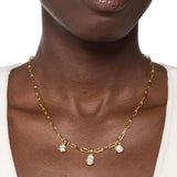 Asterales Gold Triple Charm Necklace