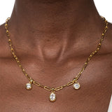 Asterales Gold Triple Charm Necklace