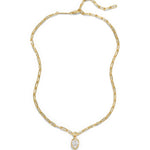 Asterales Petite CZ Pendant Necklace 14k Gold Plated, Cubic Zirconia