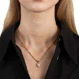 Asterales Gold Solitaire Charm Necklace
