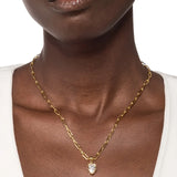 Asterales Gold Solitaire Charm Necklace