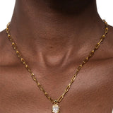 Asterales Gold Solitaire Charm Necklace