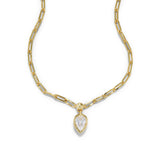 Asterales Petite CZ Pendant Necklace 14k Gold Plated, Cubic Zirconia