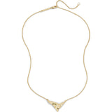 Molten Gold Shield Pendant Necklace 14k Gold Plated