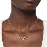 Molten Gold Shield Pendant Necklace