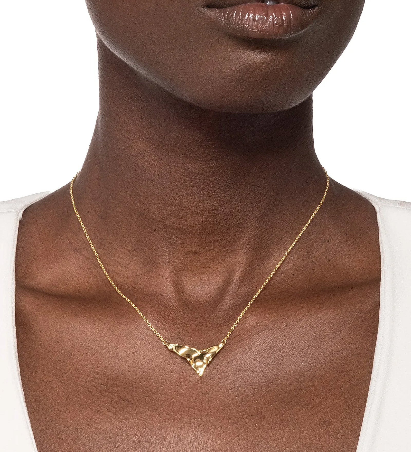 Alexis Bittar-Molten Gold Shield Pendant Necklace-Necklaces-Blue Ruby Jewellery-Vancouver Canada