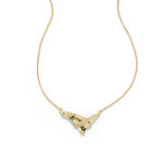 Molten Gold Shield Pendant Necklace 14k Gold Plated