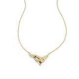 Molten Gold Shield Pendant Necklace 14k Gold Plated