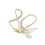 Solanales Crystal Freeform Hinge Cuff Bracelet 14k Gold Plated, Crystals