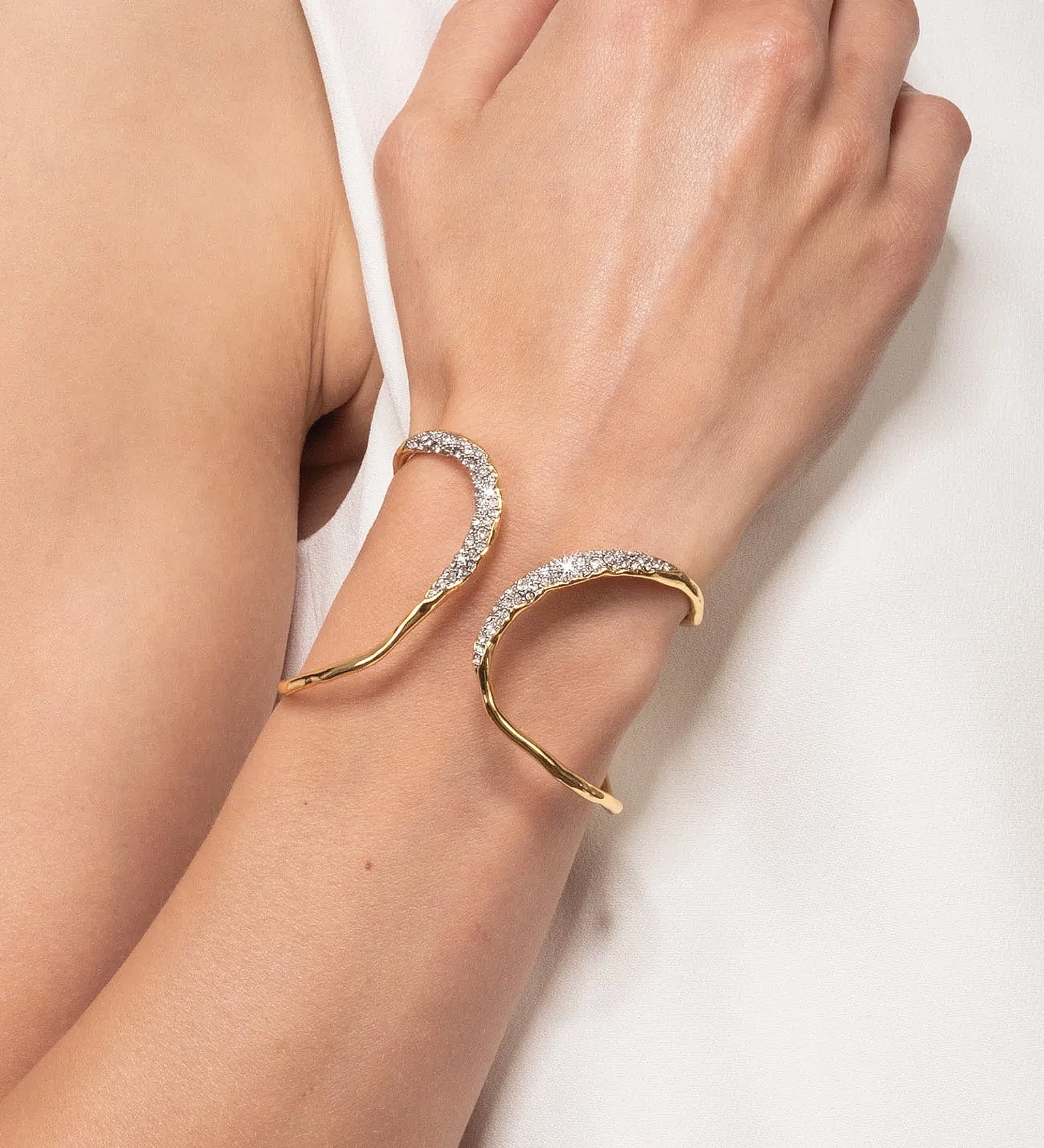 Alexis Bittar-Solanales Crystal Freeform Hinge Cuff Bracelet-Bracelets-Blue Ruby Jewellery-Vancouver Canada