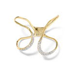 Solanales Crystal Freeform Hinge Cuff Bracelet 14k Gold Plated, Crystals