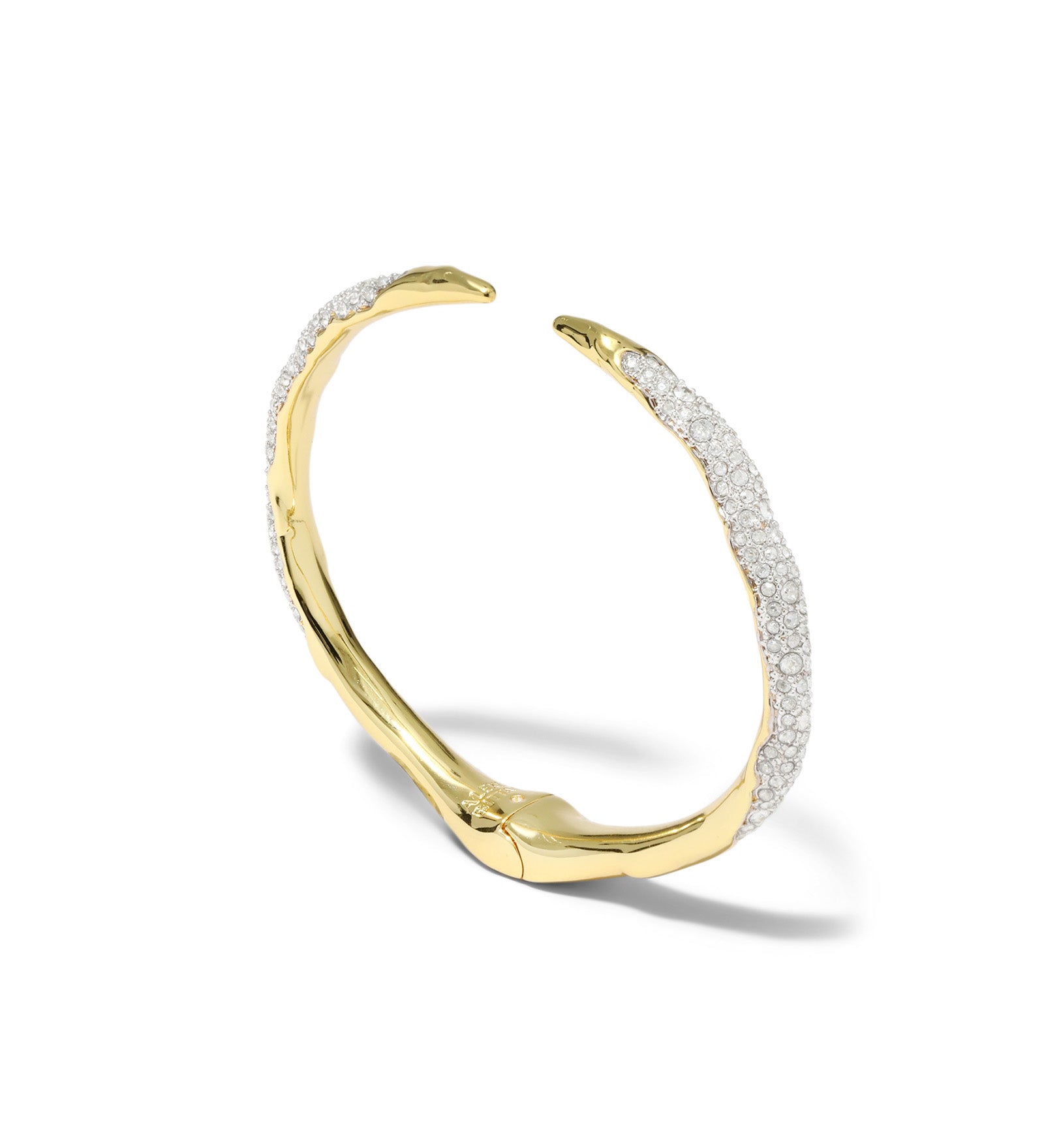 Solanales Crystal Spear Hinge Bracelet 14k Gold Plated, Crystals