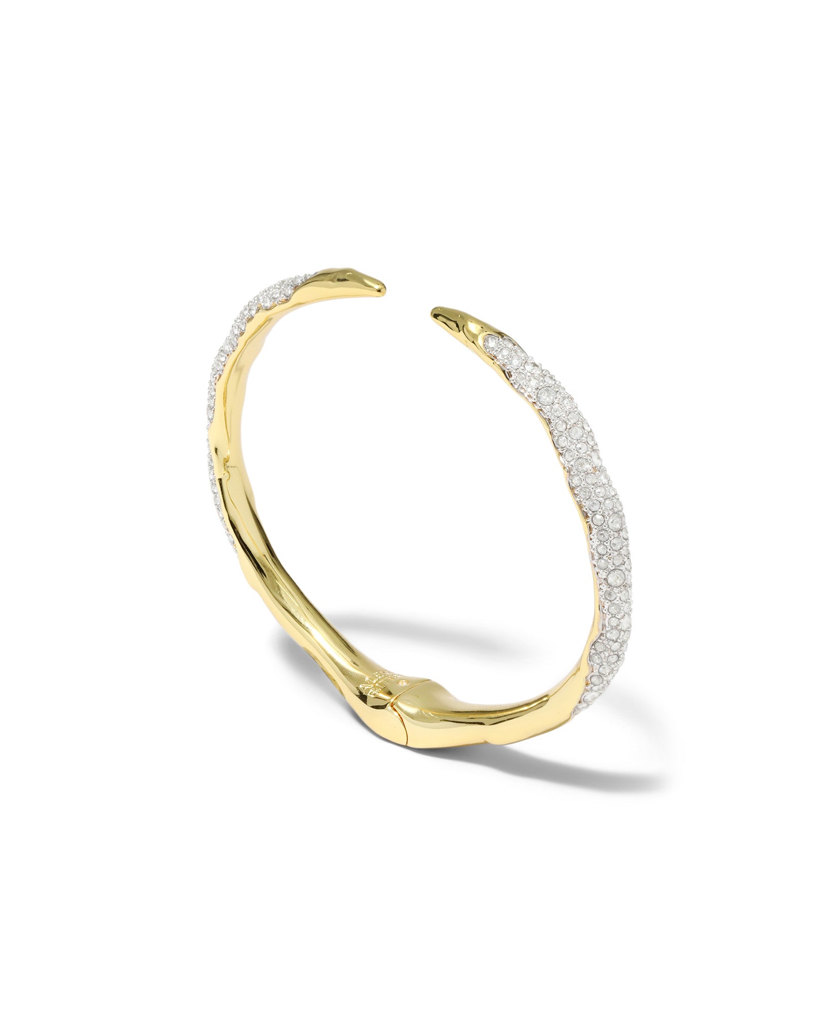 Solanales Crystal Spear Hinge Bracelet 14k Gold Plated, Crystals