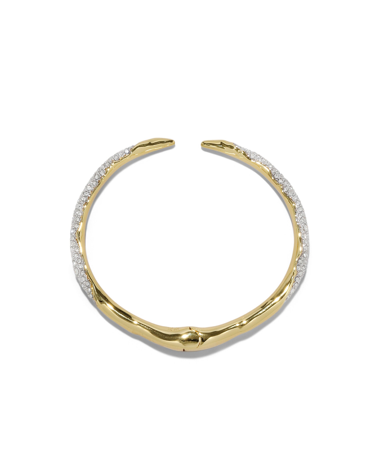 Solanales Crystal Spear Hinge Bracelet 14k Gold Plated, Crystals